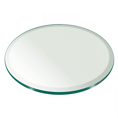 #ad Pro Safe Glass 24quot; Round Tempered Glass Table Top 1 4quot; Thick Bevel Edge $54.97