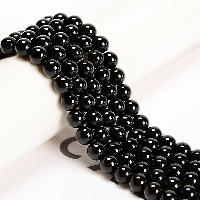 #ad Black Onyx Smooth Round Beads 4mm 6mm 8mm 10mm 12mm 14 20mm 15.5quot; Strand $22.49