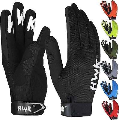 #ad HWK Motorcycle Racing All Purpose Gloves for Men amp; Women XX Large Black $35.00