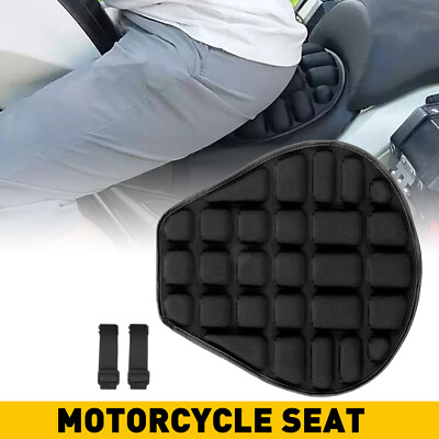 #ad Black Lycra Comfort Gel Seat Cushion Cover Absorb Shock Pad For Fits Motorcycle $16.99