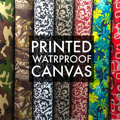 #ad Printed Canvas Fabric Waterproof Outdoor 60quot; wide 600 Denier by the yard $14.49
