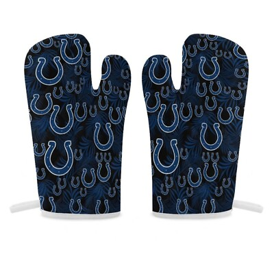 #ad Indianapolis Colts Thermal Gloves Oven Gloves 2 Piece Set of Insulated Gloves $12.98