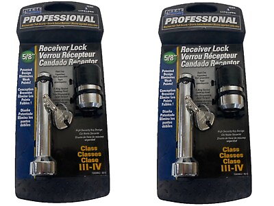 #ad HITCH RECEIVER LOCK 2 Pack Reese Towpower 5 8quot; Chrome Pro Receiver Lock 70303 $28.99