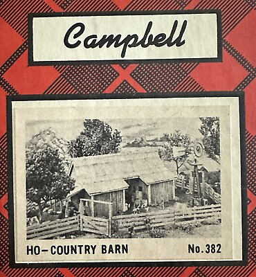 #ad Campbell Scale Models Country Barn #382 Unassembled Craftsman kit  NIB $34.95