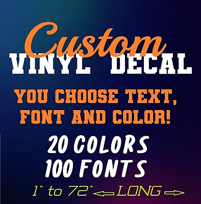 #ad Custom Vinyl Lettering Decal Personalized Sticker Window Text Name Car Wall Door $11.99