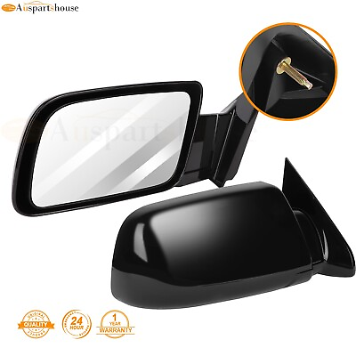 #ad #ad Pair Manual Fold Black Side View Mirrors for 1988 1998 GMC Chevy Pickup Truck $47.96