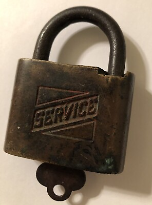 #ad #ad Vintage Service Brand Padlock w Key Non Working $9.25