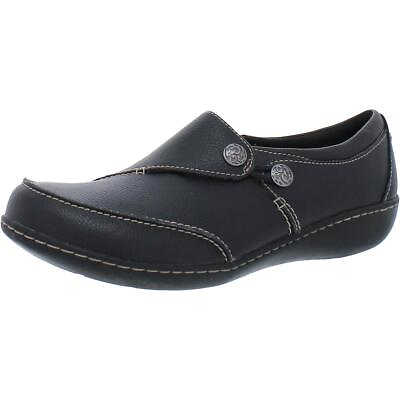 #ad Clarks Womens Ashland Lane Q Black Flat Loafers Shoes 10 Wide CDW BHFO 6323 $27.99