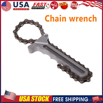 #ad Heavy Duty 18quot;Car Engine Oil Filter Chain Grip Wrench Remover Steel Removal Tool $14.58