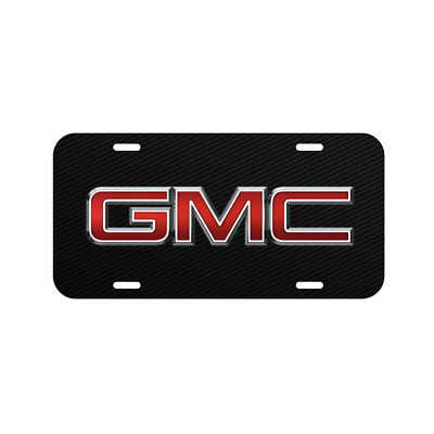#ad GMC VEHICLE LICENSE PLATE FRONT CAR AUTO TAG USA MADE BLACK CARBON TRUCK SIERRA $11.99