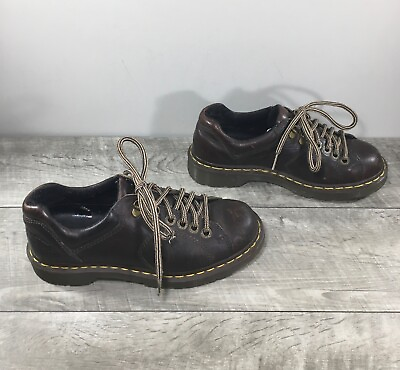 #ad Dr Doc Martens Womens Air Wair 11864 Brown Leather Chunky Shoes Size UK 5 US 7 $122.99