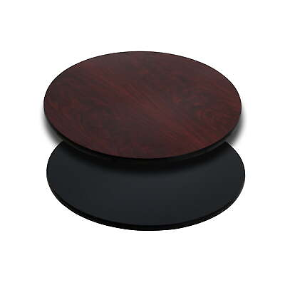 #ad Glenbrook 24#x27;#x27; Round Table Top with Black or Mahogany Reversible Laminate Top $26.45