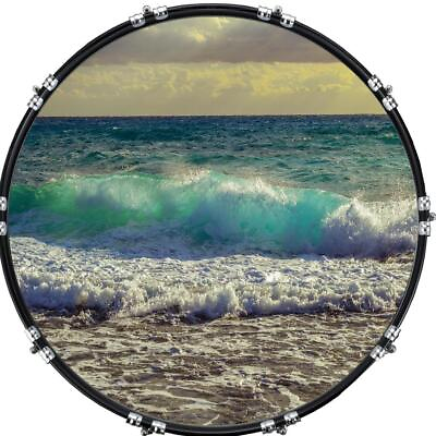 #ad 22quot; Custom Bass Kick Drum Front Head Graphic Graphical Beach Surf $74.94