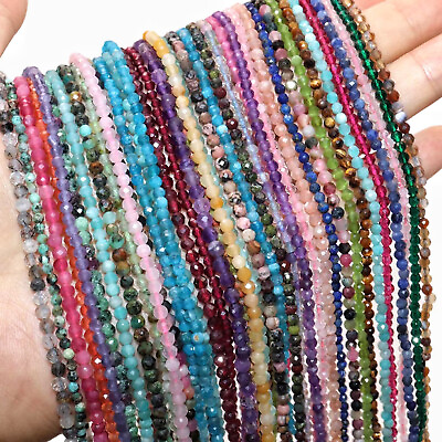 #ad Faceted Round Beads Natural Gemstone Beads for Diy Jewelry Making $39.41