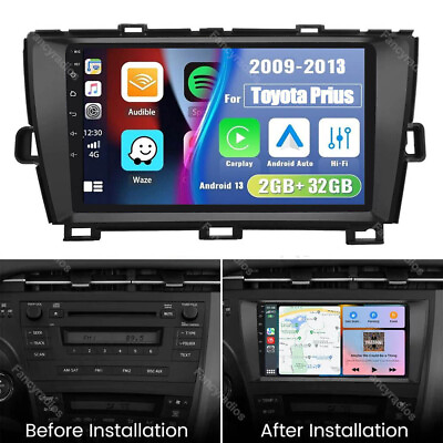 #ad For 2009 2013 Toyota Prius Android 13 Car Radio Stereo GPS Navi Wifi Carplay BT $104.96