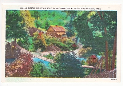 #ad Postcard: Typical Mountain Home in Smoky Mountain National Park $4.49