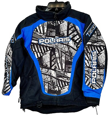 #ad Polaris Racing Snowmobile Jacket Size Kids Youth Large FXR Throttle Jacket $54.98