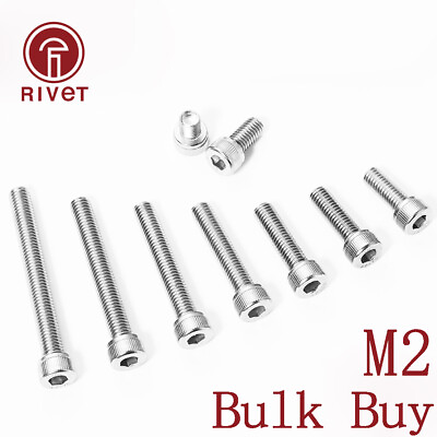 #ad Stainless Steel 304 Hex Bolt Socket Cap Screws Head Bulk Buy DIN912 M2 2mm $177.59