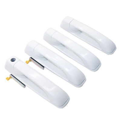 #ad 4x Car Bright White For Dodge Ram 150025003500 Painted Door Handles 1GH21GW7AF $50.72