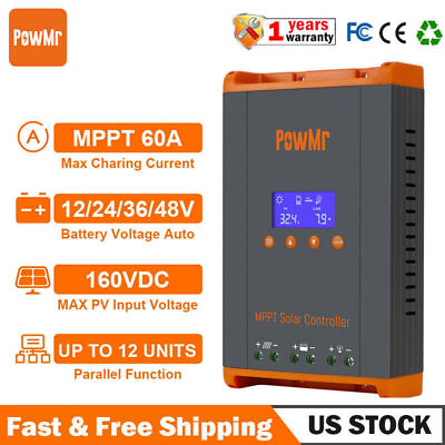 #ad 60A MPPT Solar Charge Controller 12V 24V 36V 48V Battery 160VDC Parallel 12 Unit $89.99