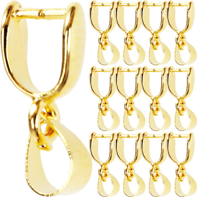 #ad 30 Pcs Alloy Accessories Melon Buckle Golden Pinch Jewelry Findings Bails Clasp $6.99