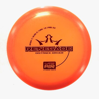 #ad DISC GOLF DYNAMIC DISCS LUCID AIR RENEGADE DISTANCE DRIVER 158g ORANGE W RED $23.49