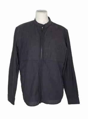 #ad Diesel Black Gold Men’s Designer Shirt Dark Grey Full Zip Upper Quilted Size XL $77.47