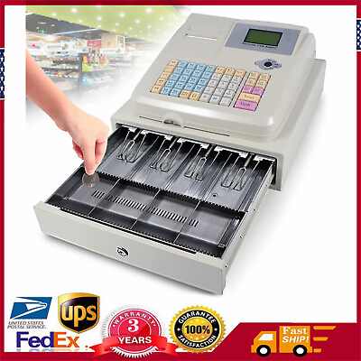 #ad Electronic Cash Register with Flat Keyboard amp; Thermal Printer Commercial 48 Keys $172.90