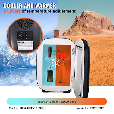 #ad Mini Fridge 4L 6 CansPortable Silent Cooler WarmerSkincare Fridge $28.29