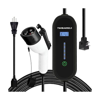 #ad Twobarrels Level 1 2 Portable EV Charger 16Amp 110 240V 26ft Cable Electric ... $143.80