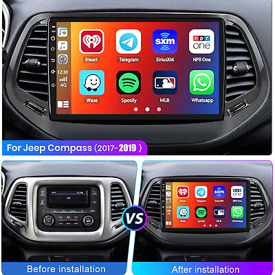 #ad 32GB Android 13 Carplay GPS Navi For Jeep Compass 2017 2019 Car Radio Stereo $149.86