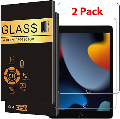 #ad {2 Pack} HD Clear Tempered Glass Screen Protector For iPad 10.2 7th 8th 9th Gen $7.99