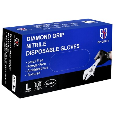 #ad #ad 100 pcs Heavy Duty Mechanic Nitrile Orange Disposable 8 MIL Diamond Gloves $14.99