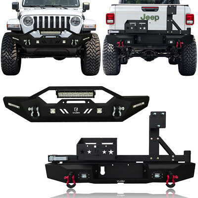 #ad For 2020 2024 Jeep Gladiator JT Front Rear Bumper with Spare Tire RackLight $1029.49