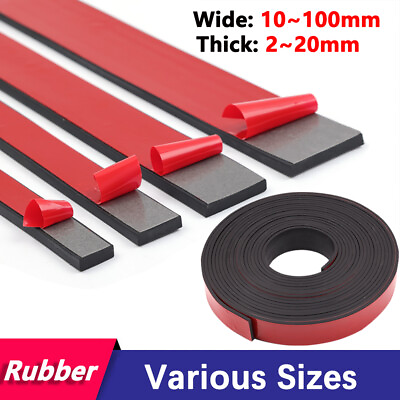 #ad Self Adhesive Rubber Strip Pads Adhesive Backed Solid Seals Gasket Various Sizes $53.83