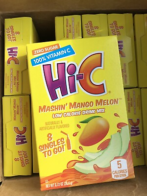#ad 96 Packs Hi C Singles To Go Mashin#x27; Mango Melon Drink Mix Packets Sugar Free $24.99