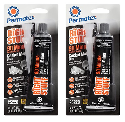#ad Permatex Pair Set of 2 The Right Stuff 90 Minute Black Gasket Maker 3oz $22.95