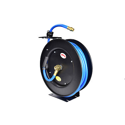#ad Aain Heavy Duty Steel Retractable Pneumatic  Air Hose Reel With 3 8quot; In x 50 Ft $107.99