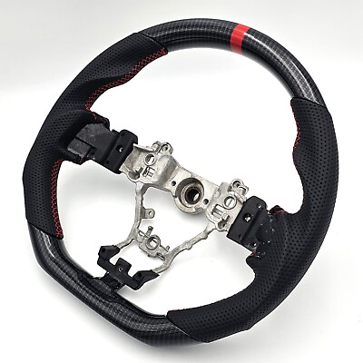 #ad REVESOL Hydro Dip Carbon Fiber Black Steering for 2015 2021 SUBARU STI WRX S209 $259.00