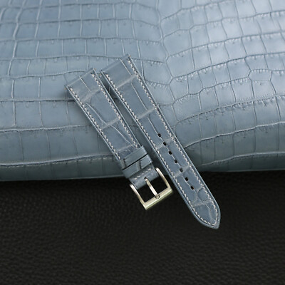 #ad Genuine Light Water Alligator Crocodile Leather Watch Strap Band 18mm 20mm 22mm $135.00