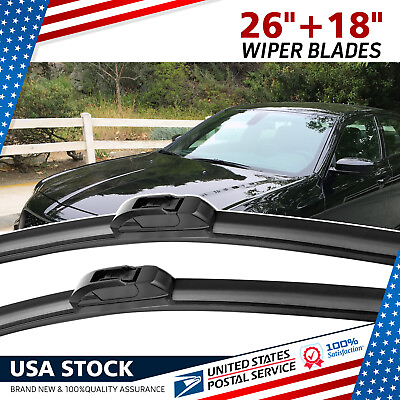 #ad OEM Quality Windshield Wiper Blades Streak Free Spotless 26inch18inch 2 in Pack $7.98