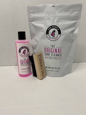#ad 8 oz Pink Miracle Shoe Cleaner Kit complete with bottle and brush $13.99
