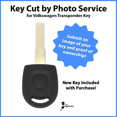 #ad Key Cut by Photo Service for New Replacement Volkswagen Transponder Key HU67T6 $39.95