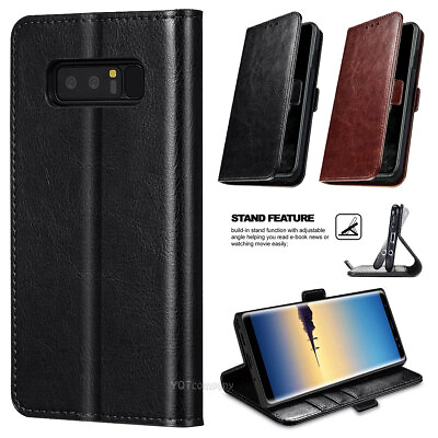#ad For Samsung Galaxy Note 8 Case Megantic Flip Leather Card Wallet Kickstand Cover $11.99