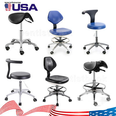 #ad Dental Doctor Assistant Saddle Stool Adjustable Hydraulic Height Mobile Chair $165.59