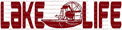 #ad Lake Life Airboat Air Boat Fish Vinyl Decal Boat Sticker Fishing Fish Auto $4.95