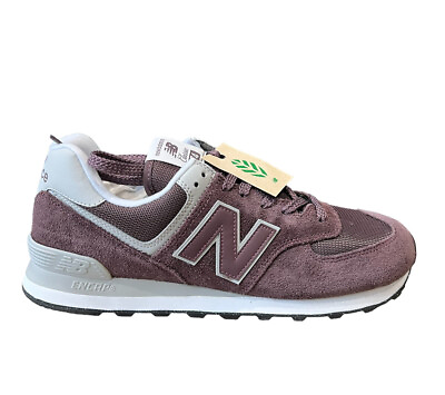 #ad New Balance Mens 574 Core Burgundy with White Suede Size 10 New In Box $69.94