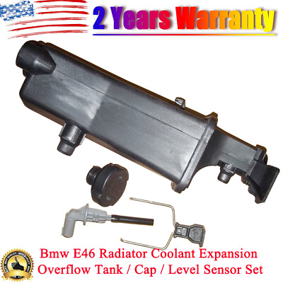 #ad New Radiator Coolant Expansion Overflow Tank Cap For BMW E46 Level Sensor Set $28.88