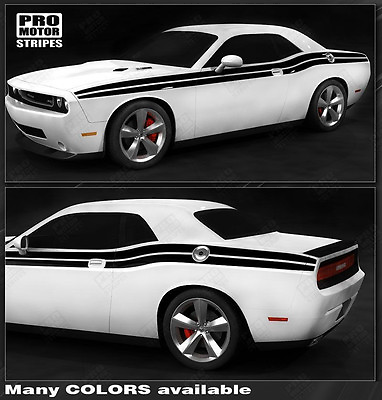 #ad Dodge Challenger 2008 2023 Full Length Side Double Stripes Decals Choose Color $77.00