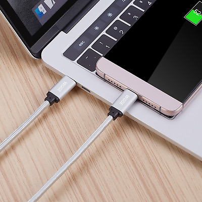 #ad USB C to USB C Cable 3.1 Gen1 Type C Nylon Braided amp;Fast Charging Sliver） $9.39